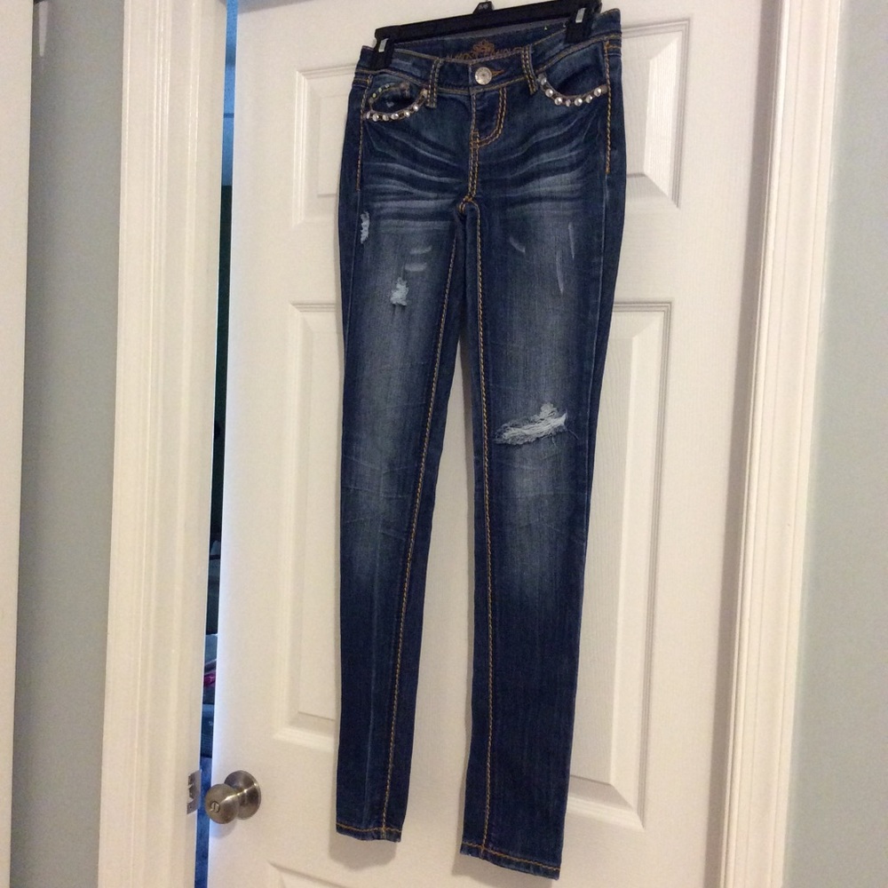 Girls Junior Denim Jeans Size 1 Almost Famous